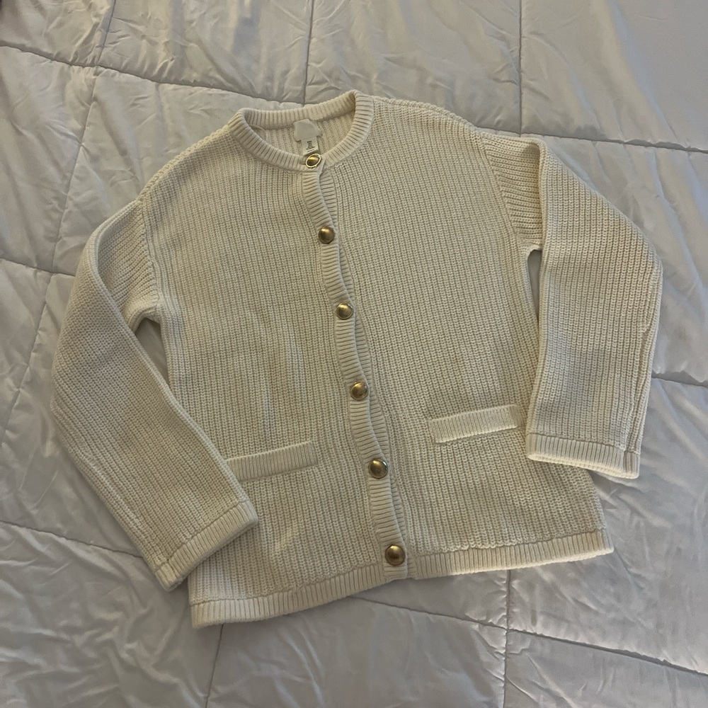 H&M Cream Cardigan with Gold Buttons